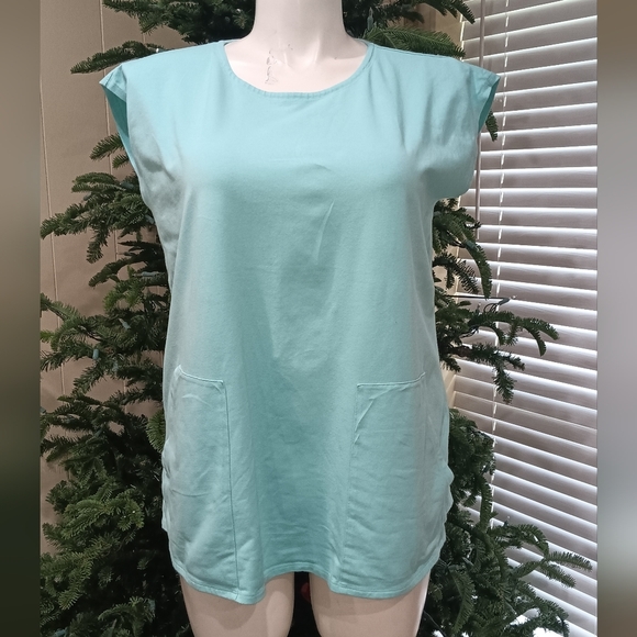 Eileen Fisher Tops - Eileen Fisher Short Sleeve Tunic Top Sea Foam Shirt Women's M